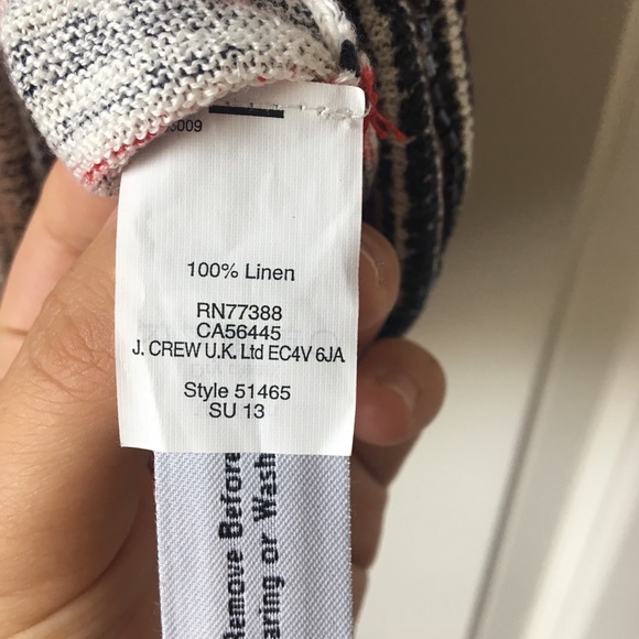 J Crew 100% linen beaded tee XXS - Picture 6 of 6